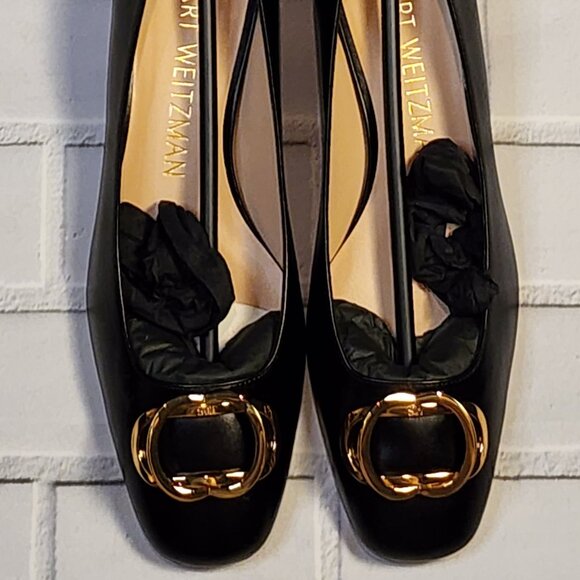 Brand  New Stuart Weitzman Anicia 25 Black Leather Low Pump Size: 39.5 | 9 B - Picture 12 of 13
